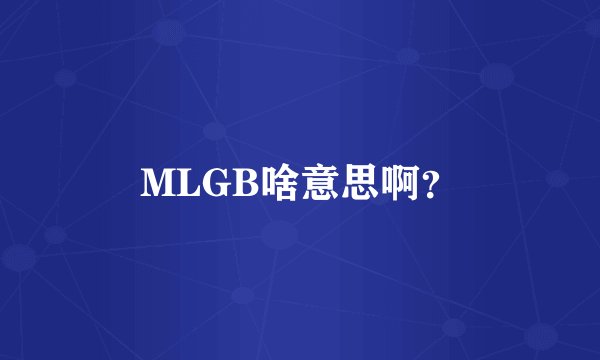 MLGB啥意思啊？
