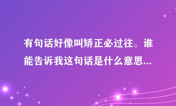 有句话好像叫矫正必过往。谁能告诉我这句话是什么意思。最好有她的出处和典故。
