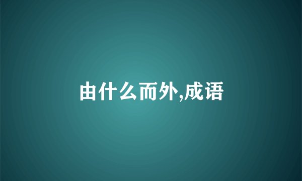 由什么而外,成语