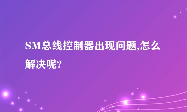SM总线控制器出现问题,怎么解决呢?