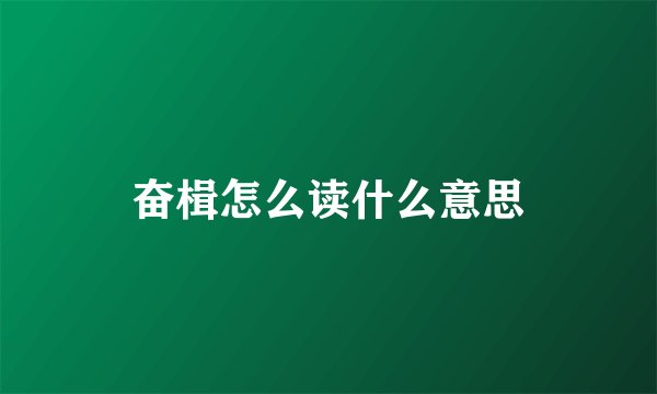 奋楫怎么读什么意思