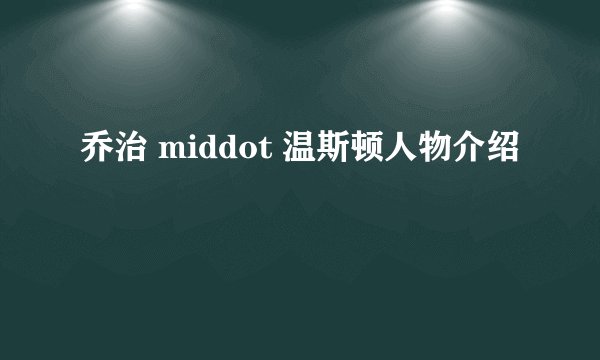 乔治 middot 温斯顿人物介绍