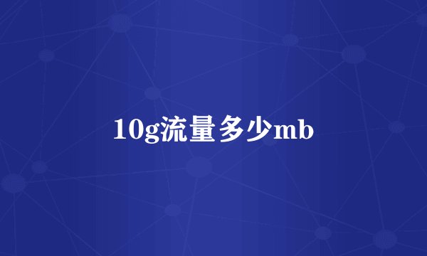 10g流量多少mb