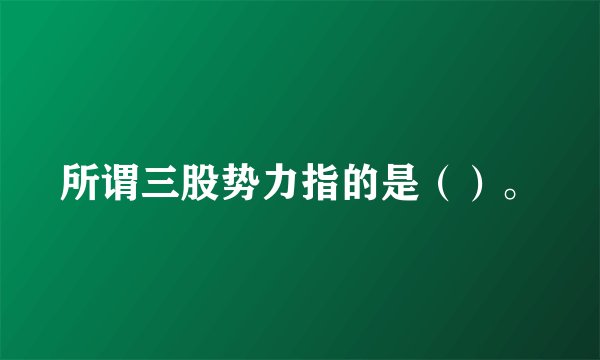 所谓三股势力指的是（）。