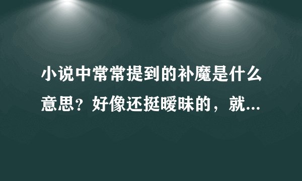小说中常常提到的补魔是什么意思？好像还挺暧昧的，就是不理解是什么意思？