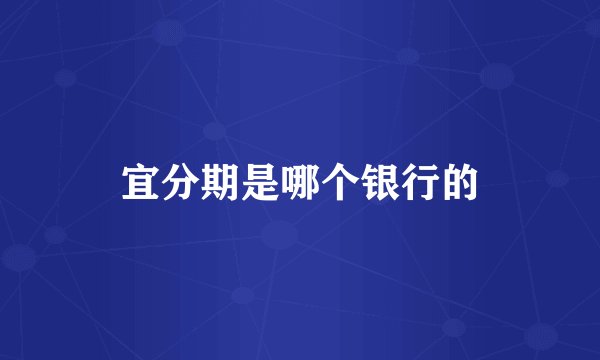 宜分期是哪个银行的