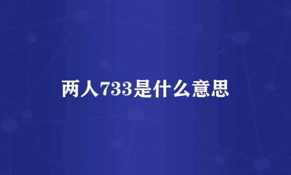 两人733是什么意思