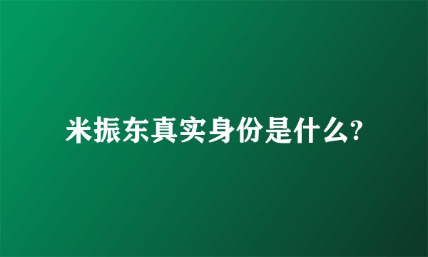 米振东真实身份是什么?