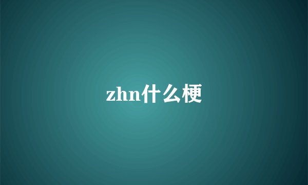 zhn什么梗