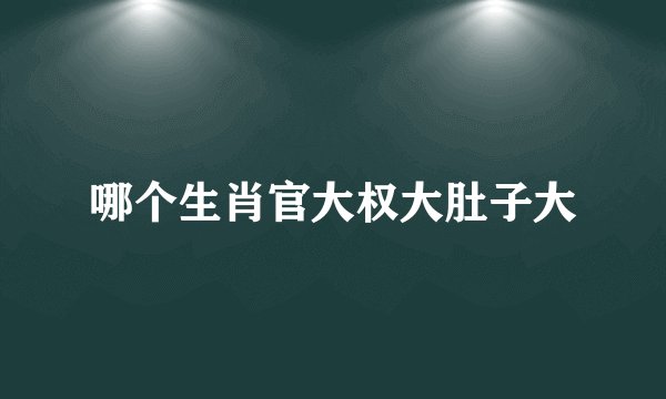 哪个生肖官大权大肚子大