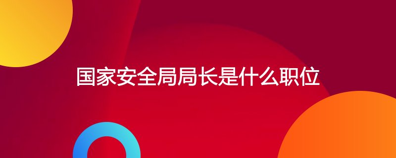 国家安全局局长是什么职位