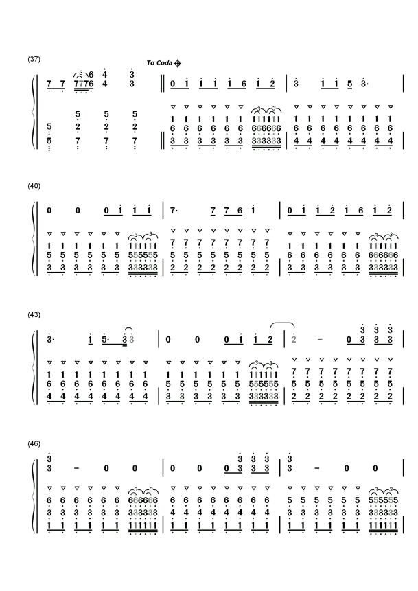 Faded纯音乐简谱，高清图，直接输数字也可以