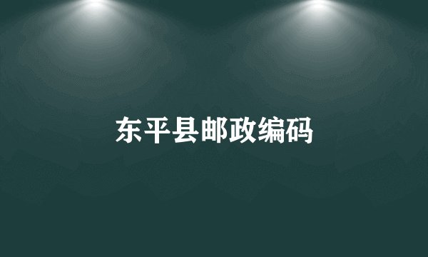 东平县邮政编码