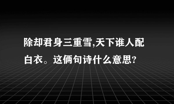 除却君身三重雪,天下谁人配白衣。这俩句诗什么意思?
