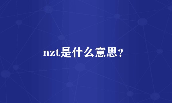 nzt是什么意思？