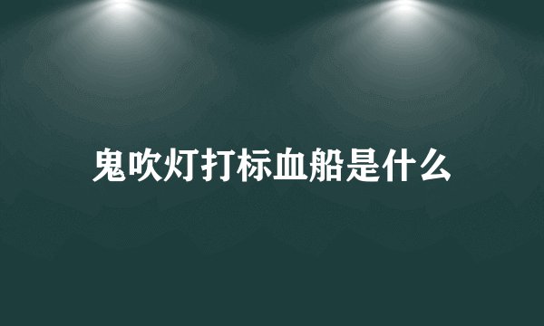 鬼吹灯打标血船是什么