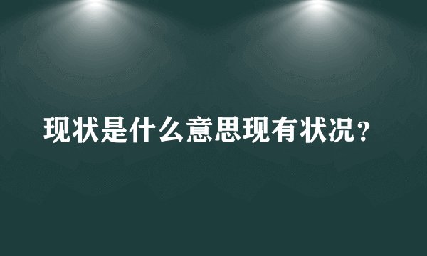 现状是什么意思现有状况？