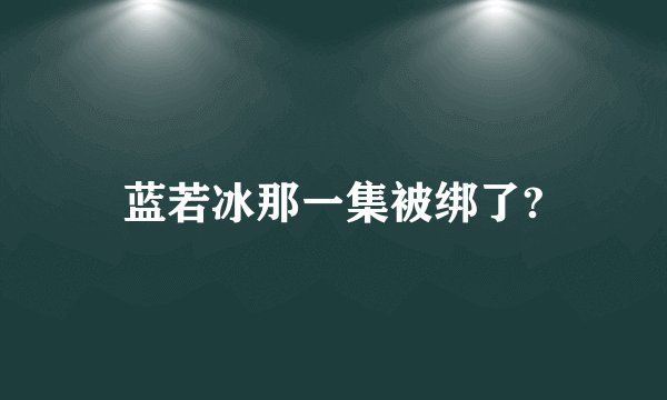 蓝若冰那一集被绑了?