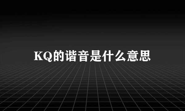 KQ的谐音是什么意思