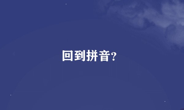 回到拼音？