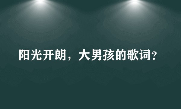 阳光开朗，大男孩的歌词？