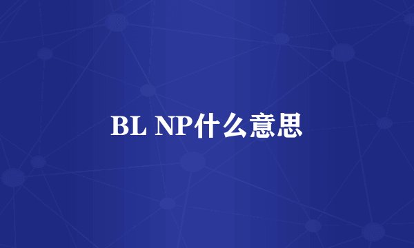 BL NP什么意思