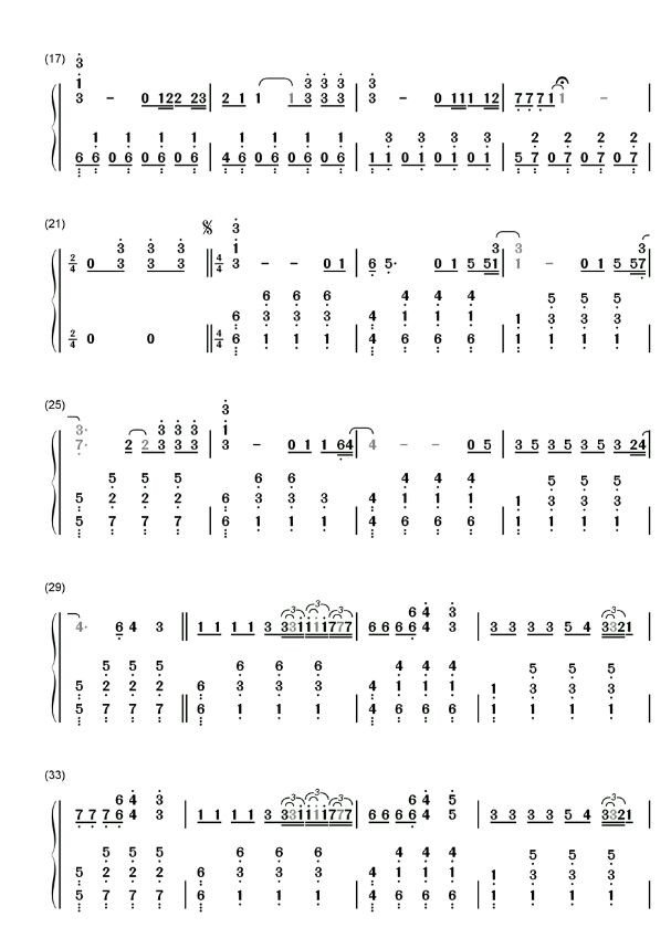 Faded纯音乐简谱，高清图，直接输数字也可以