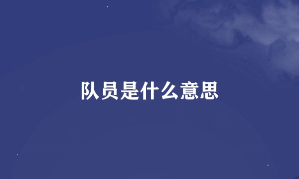 队员是什么意思