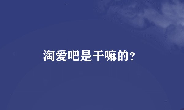 淘爱吧是干嘛的？