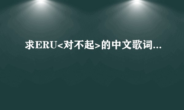 求ERU<对不起>的中文歌词...