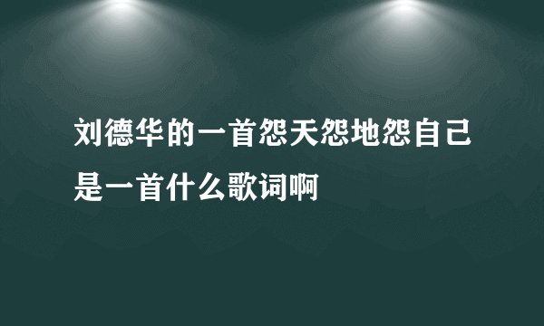 刘德华的一首怨天怨地怨自己是一首什么歌词啊