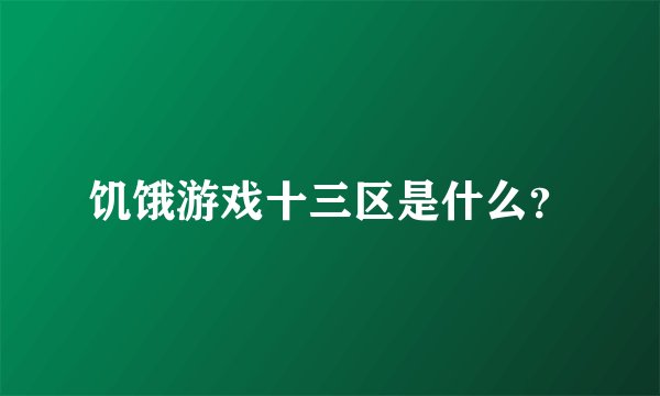 饥饿游戏十三区是什么？