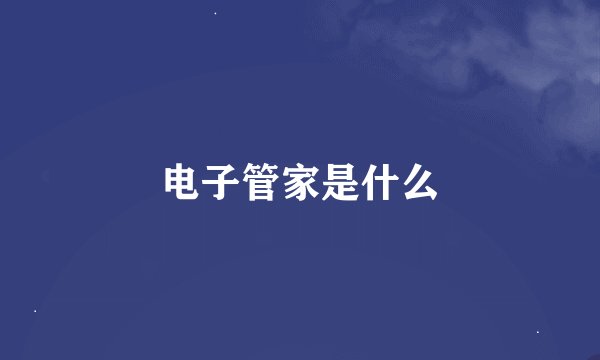 电子管家是什么