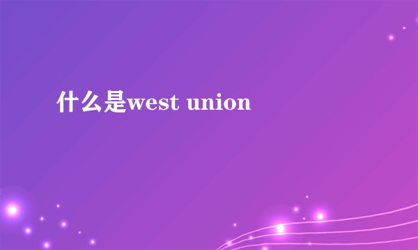 什么是west union