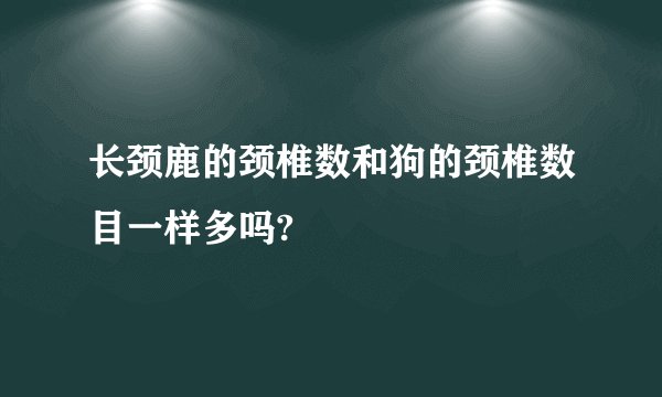 长颈鹿的颈椎数和狗的颈椎数目一样多吗?
