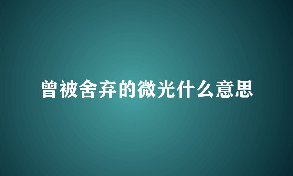 曾被舍弃的微光什么意思