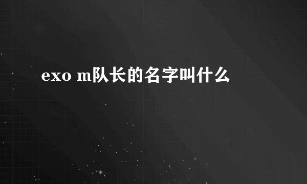 exo m队长的名字叫什么