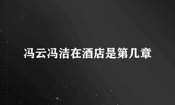 冯云冯洁在酒店是第几章