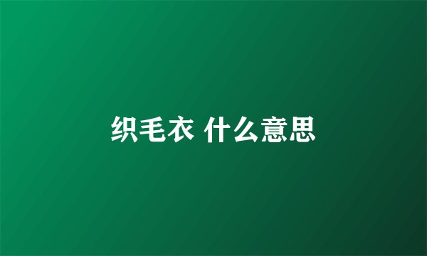 织毛衣 什么意思