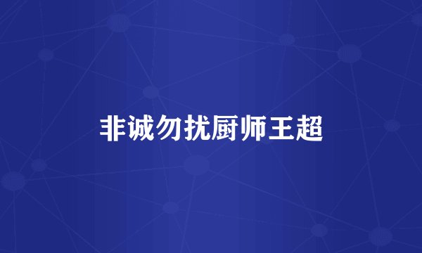 非诚勿扰厨师王超