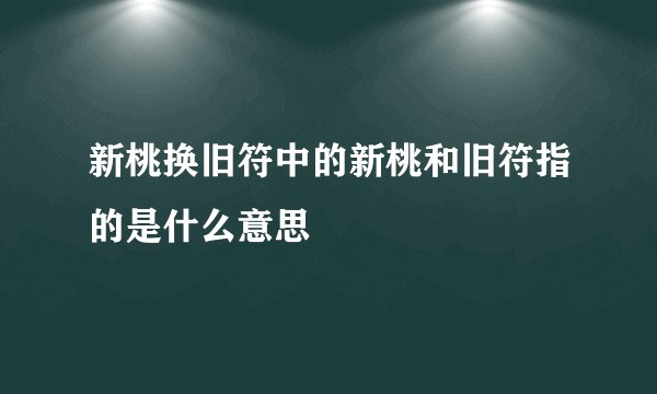新桃换旧符中的新桃和旧符指的是什么意思