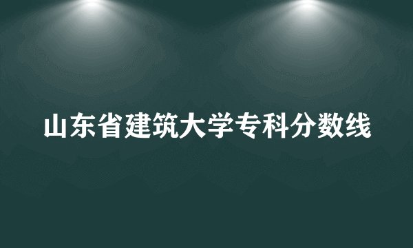 山东省建筑大学专科分数线