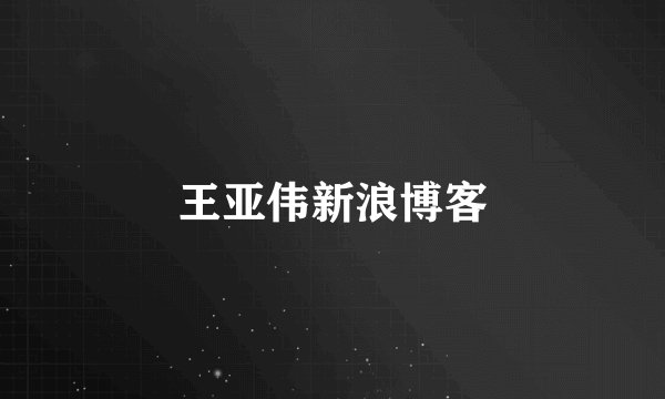 王亚伟新浪博客