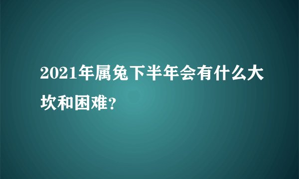 2021年属兔下半年会有什么大坎和困难？