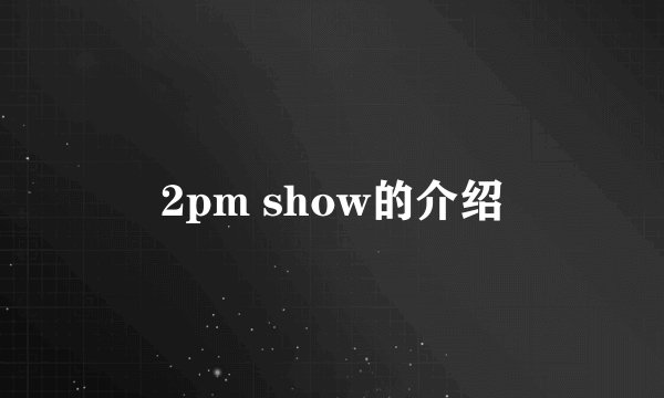 2pm show的介绍