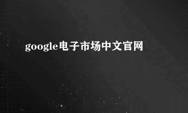 google电子市场中文官网