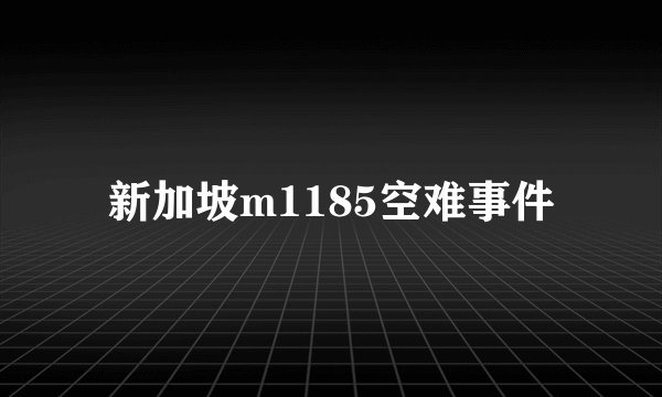 新加坡m1185空难事件
