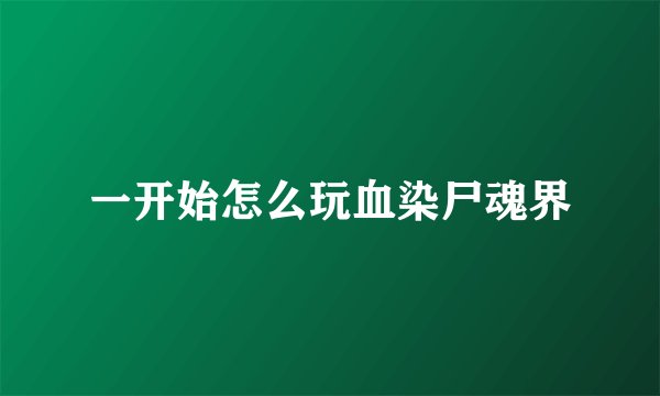 一开始怎么玩血染尸魂界
