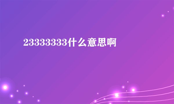 23333333什么意思啊