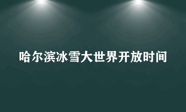 哈尔滨冰雪大世界开放时间